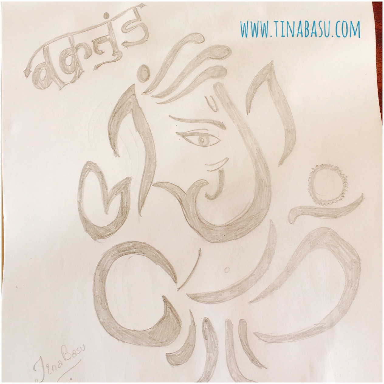 pencil sketch ganesha, vakratunda