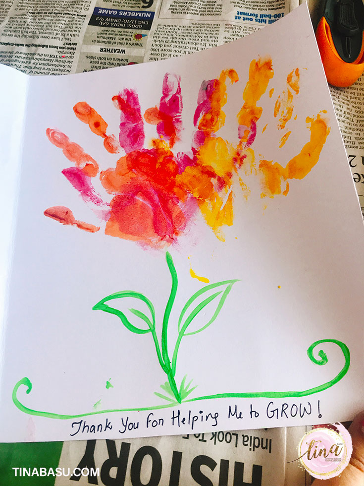 happy teachers day DIY greeting card craft with kids