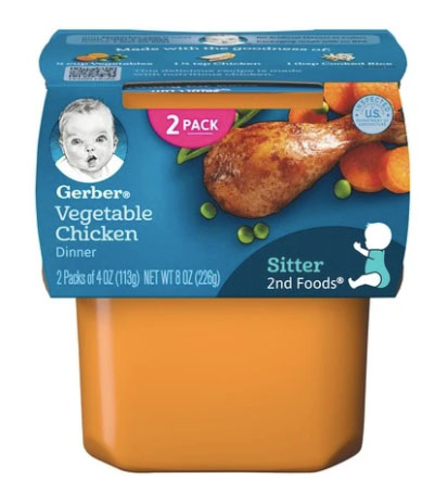 Nestle Gerber Vegetable Chicken baby food and organic products