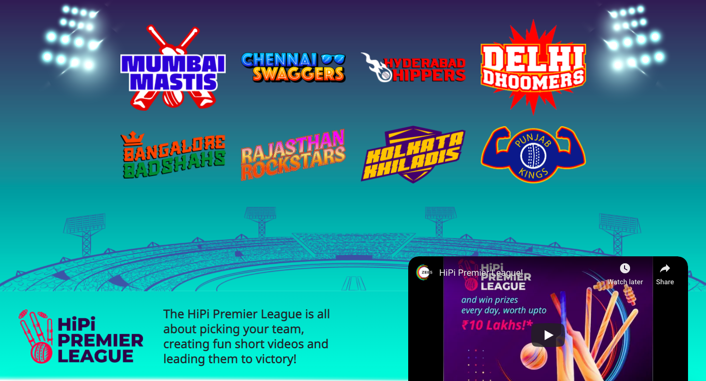 HiPi Premier League ZEE5 Teams 