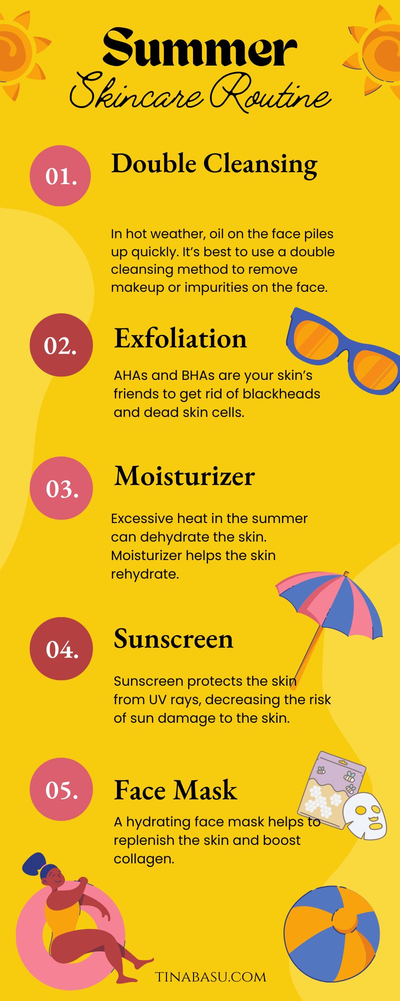 summer skincare routine infographic