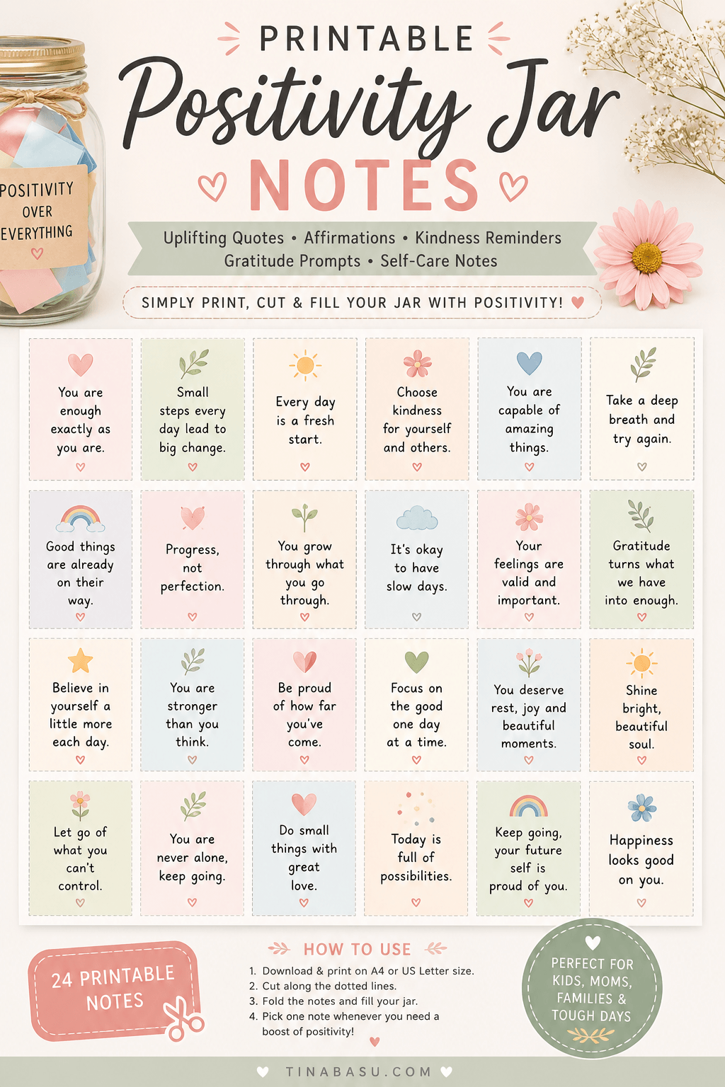 Printable Positivity Jar Notes